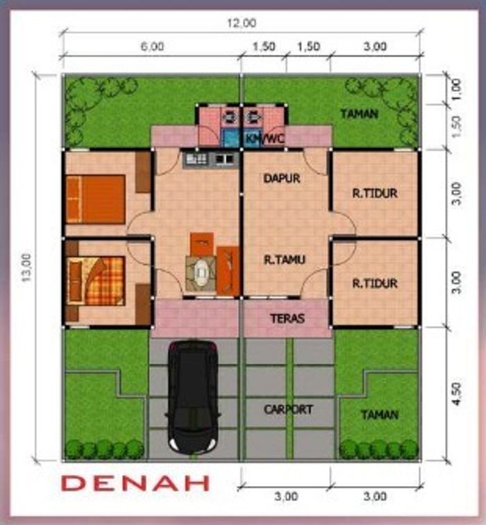 foto denah rumah tipe 36 perumahan CITRA WAHANA III TAHAP 3