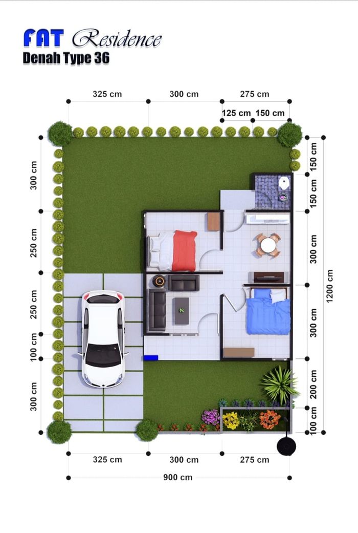 foto denah rumah tipe 36 perumahan FAT RESIDENCE AMPANA TAHAP II