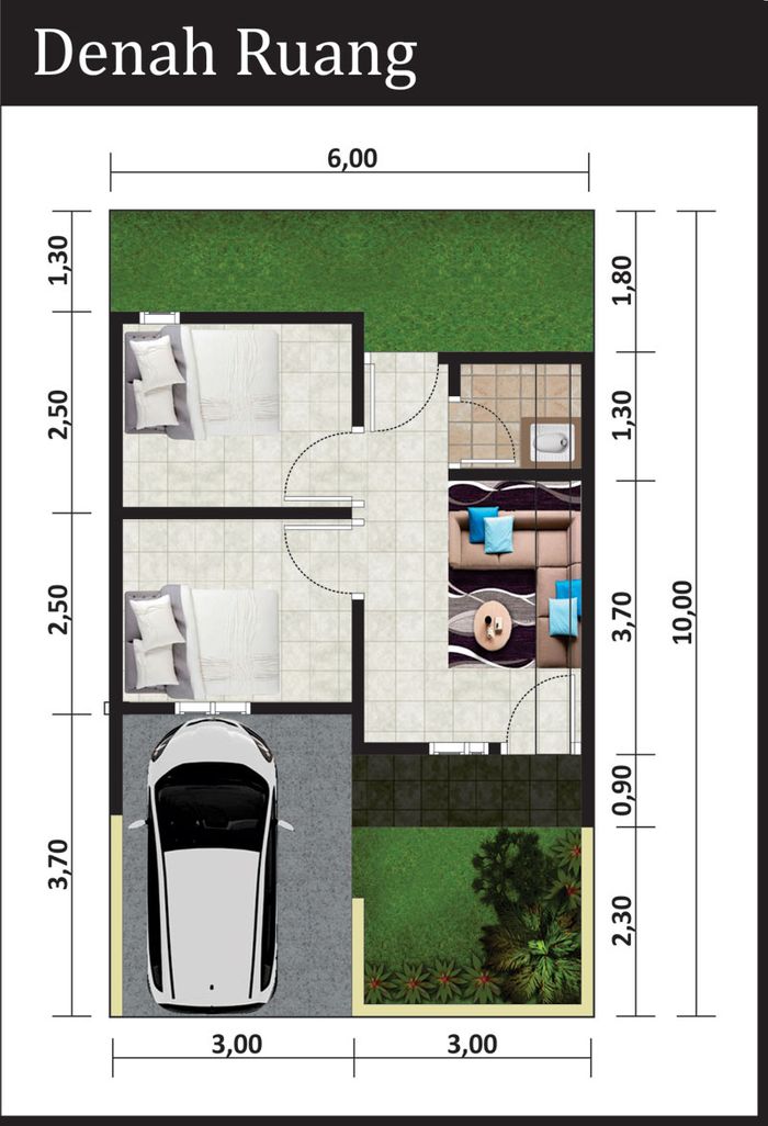 foto denah rumah tipe 32/60 perumahan Perumahan Reksabumi Residence Getas