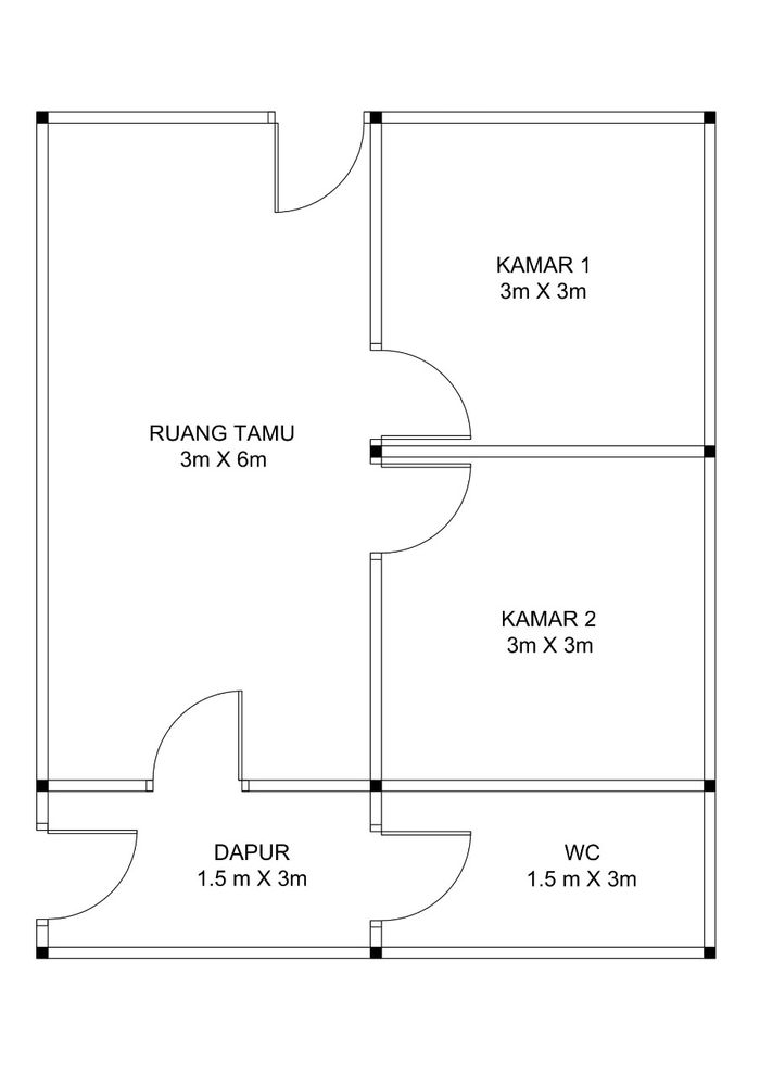 foto denah rumah tipe 36 subsidi perumahan BUMI PERMATA BELAYUNG 2 TAHAP 2