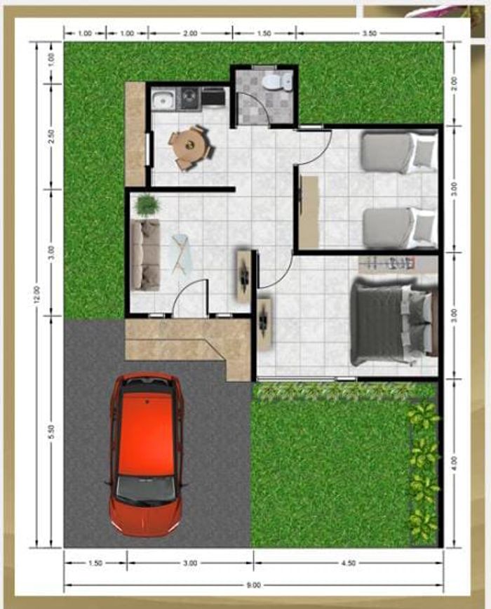 foto denah rumah tipe 45 perumahan Kapau sari residence "Komplek Magnolia"