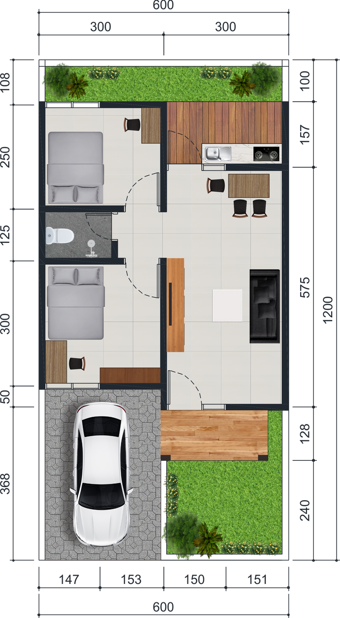 foto denah rumah tipe 36/72 Komersil perumahan Cibenda Residence