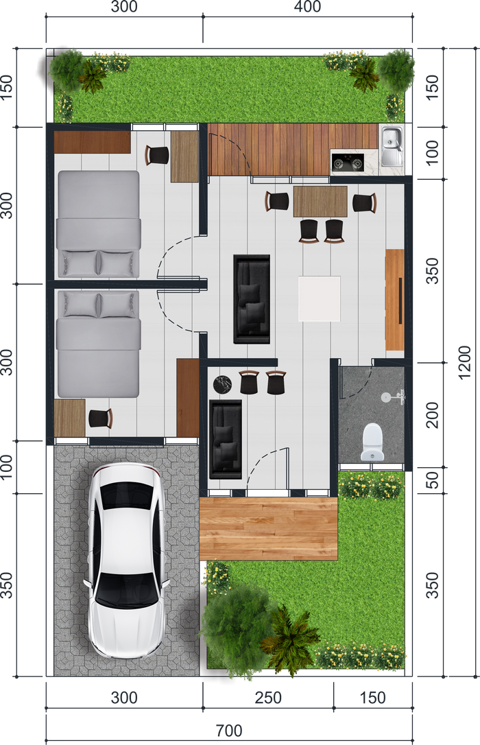 foto denah rumah tipe 45/84 Komersil perumahan Cibenda Residence