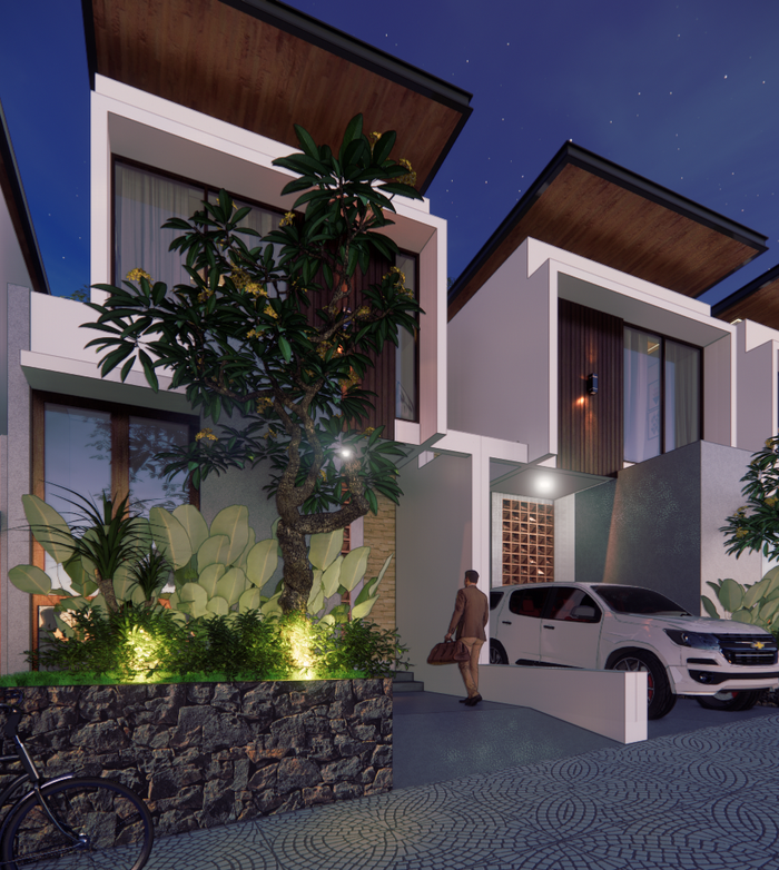 foto tampak rumah tipe 60/98 2 Lantai Komersil perumahan Cibenda Residence