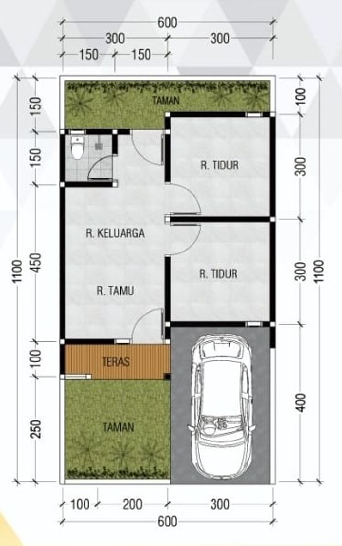 foto denah rumah tipe 36 perumahan Graha Utama Candiareng