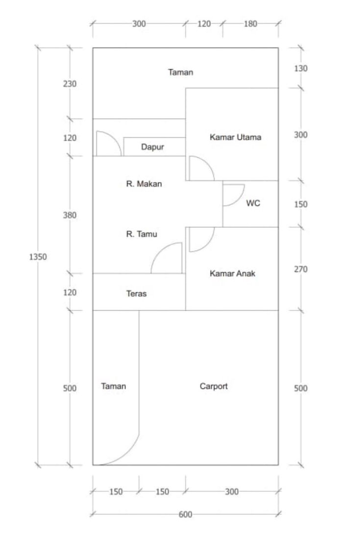 foto denah rumah tipe 36/81 perumahan CENDANA RESIDENCE 2