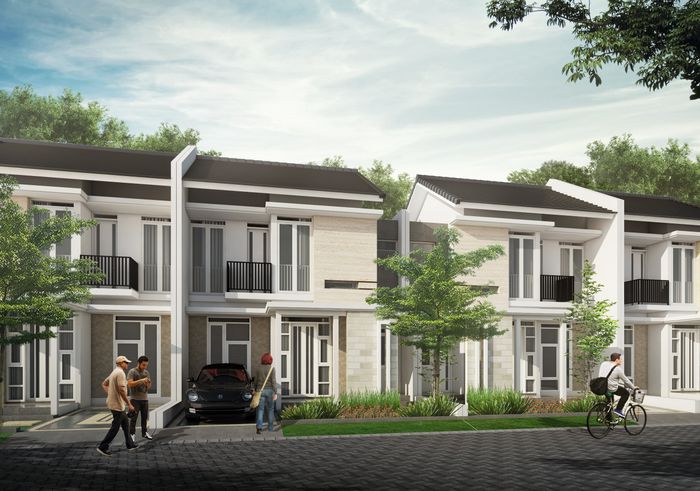 foto tampak rumah tipe 88/104 perumahan GRAND AZALEA BOULEVARD