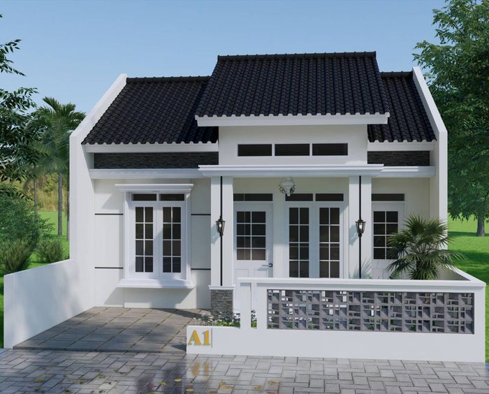foto tampak rumah tipe 45/80 perumahan Griya Romansa Bojong