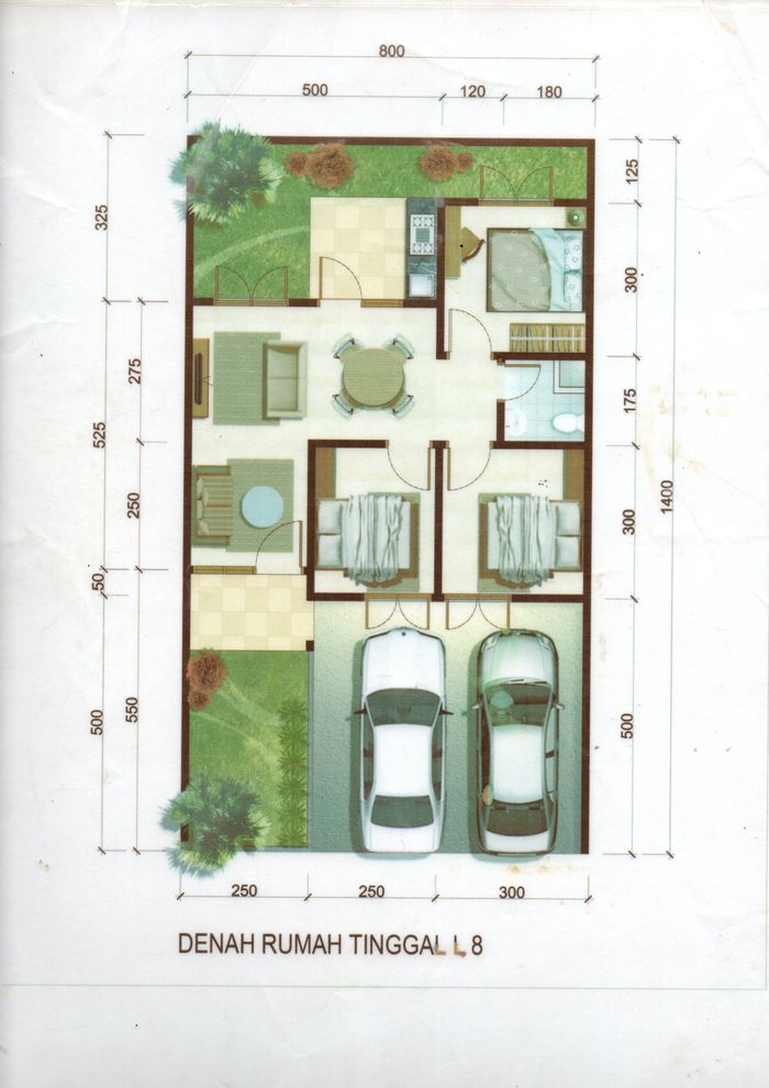 foto denah rumah tipe 58/112 perumahan Royal Garden