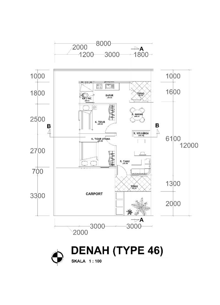 foto denah rumah tipe Rumah Tinggal 46/91 perumahan DUTA HILL RESIDENCE II