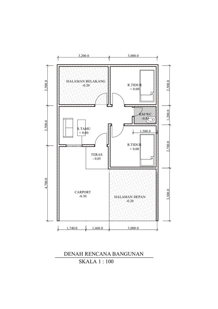 foto denah rumah tipe SUBSIDI perumahan Gupitsari Regency