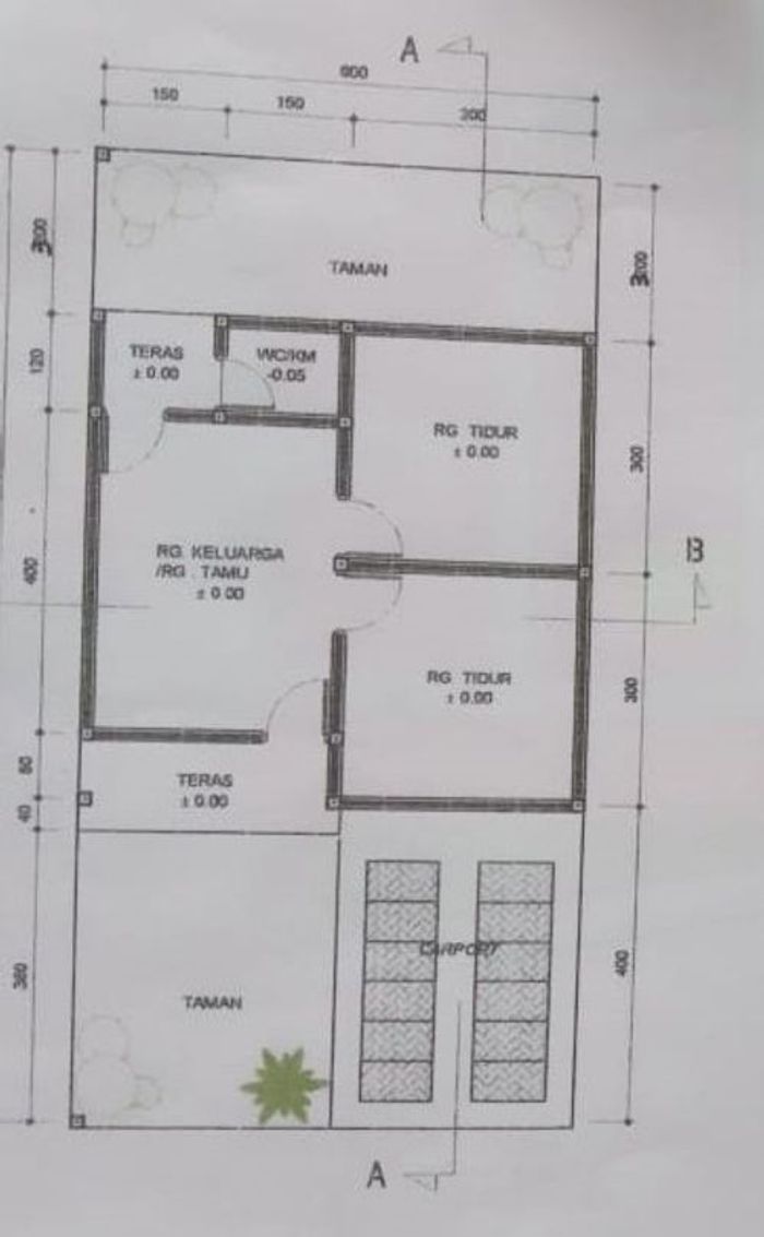 foto denah rumah tipe 36 perumahan BUMI ANDI ASMARI INDAH