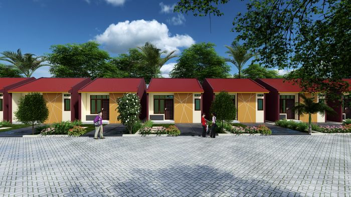foto tampak rumah tipe 32/84 perumahan GRATIA LAND