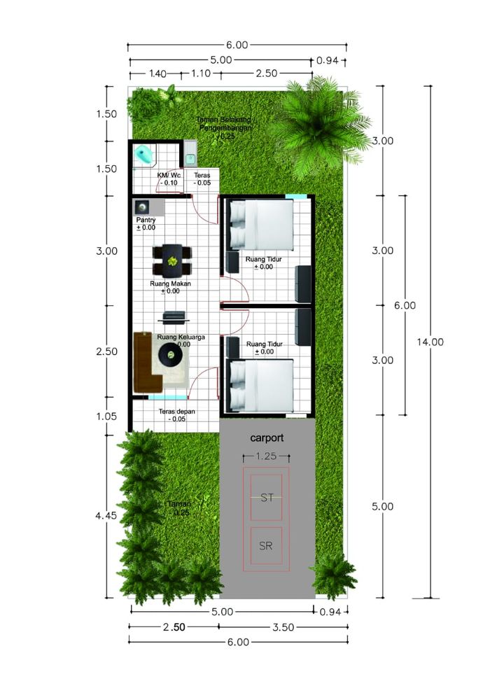 foto denah rumah tipe 32/84 perumahan GRATIA LAND