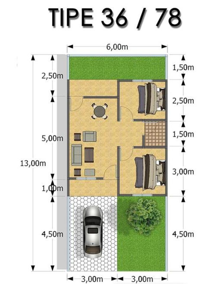 foto denah rumah tipe 36 (Subsidi) perumahan FAIZ SABILAL RESIDENCE II