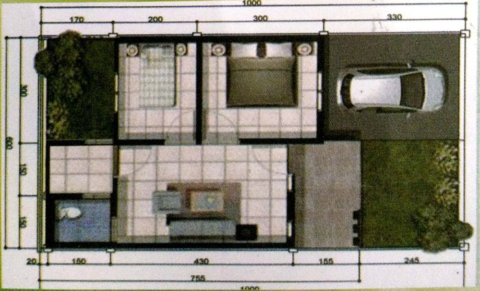 foto denah rumah tipe 33/60 perumahan Green Valley 2