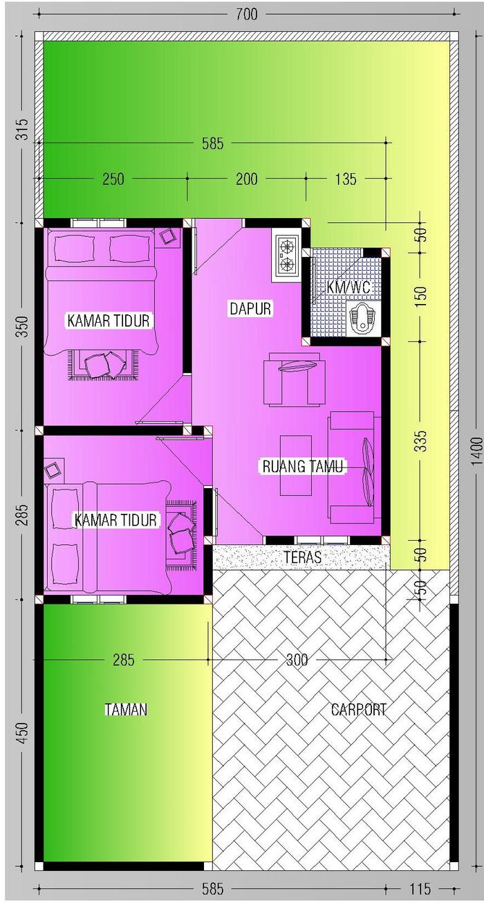 foto denah rumah tipe 36 perumahan SETIA BUDI REGENCY