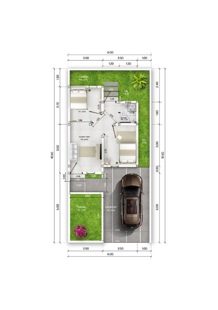 foto denah rumah tipe 27 ( SUBSIDI) perumahan SKANDINAVIA REGENCY