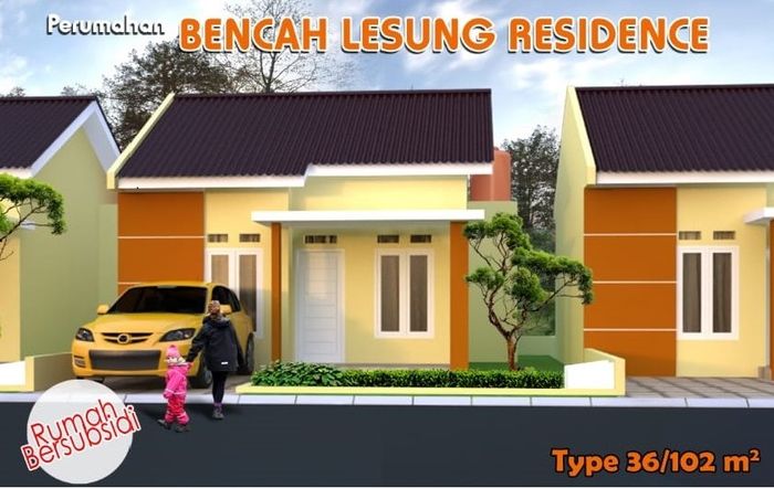 foto tampak rumah tipe 36 perumahan BENCAH LESUNG RESIDENCE