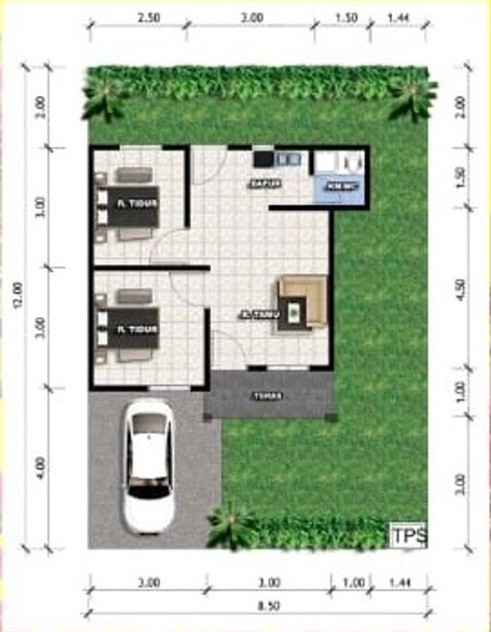 foto denah rumah tipe 36 perumahan BENCAH LESUNG RESIDENCE