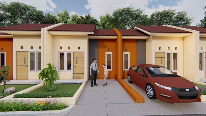 foto tampak rumah tipe 23 perumahan Queen GARDENIA 2 ROSE