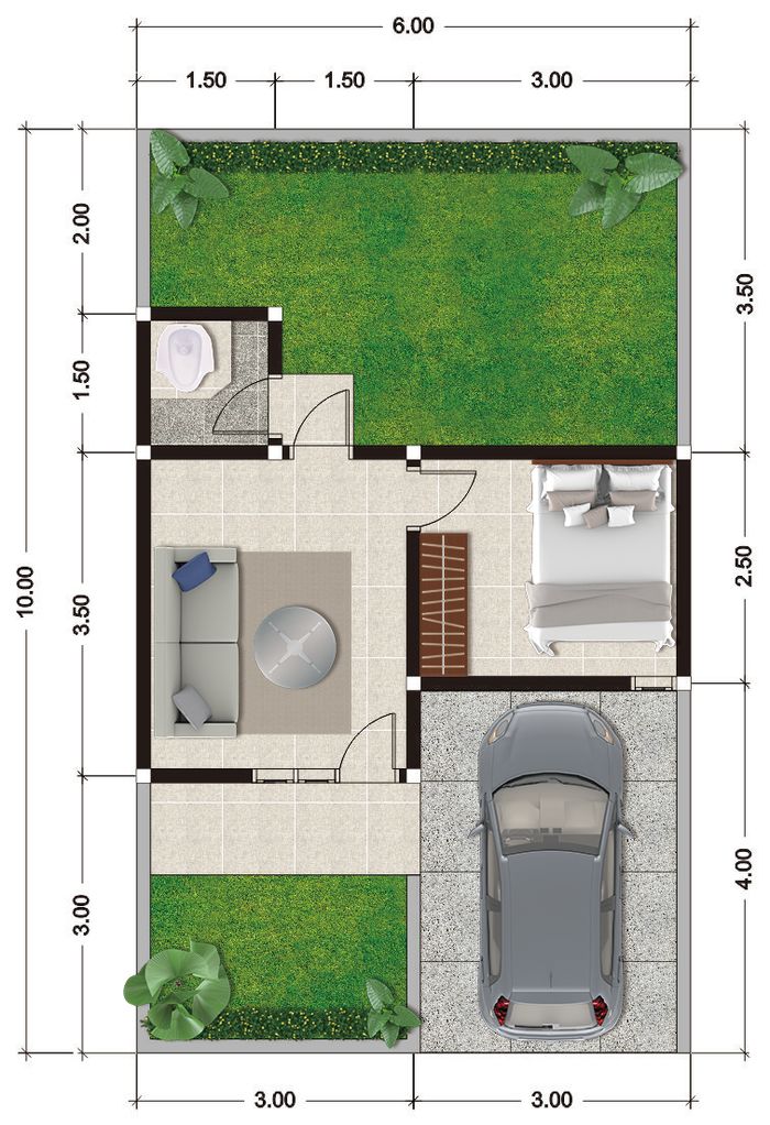 foto denah rumah tipe 23 perumahan Queen GARDENIA 2 ROSE