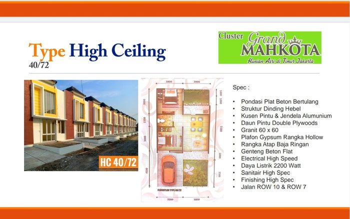 foto denah rumah tipe HC 40/72 perumahan GRAND MAHKOTA