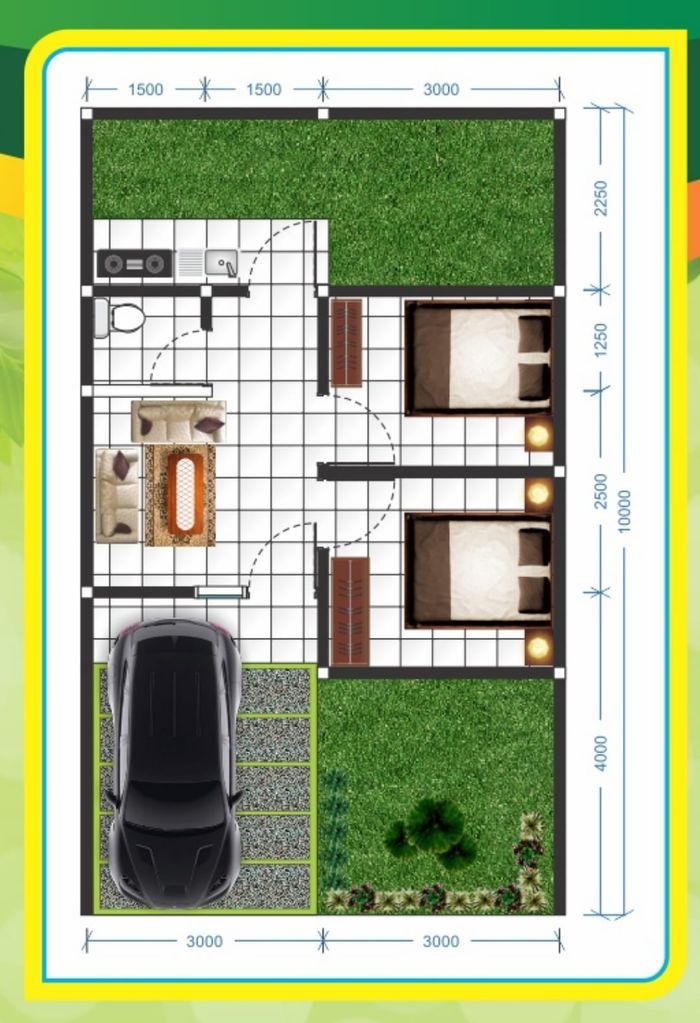 foto denah rumah tipe .27/60. perumahan SUKAMEKAR REGENCY