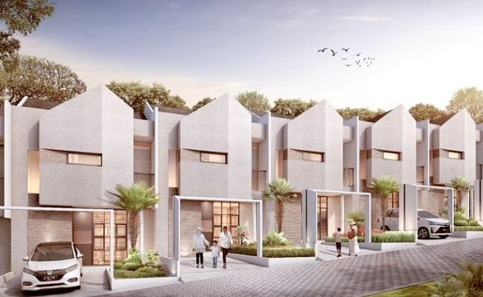 foto tampak rumah tipe 72 (716) Lt 84 perumahan Greenland Forest Hill