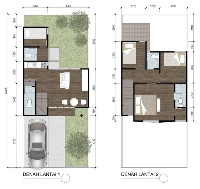 foto denah rumah tipe 72 (716) Lt 84 perumahan Greenland Forest Hill