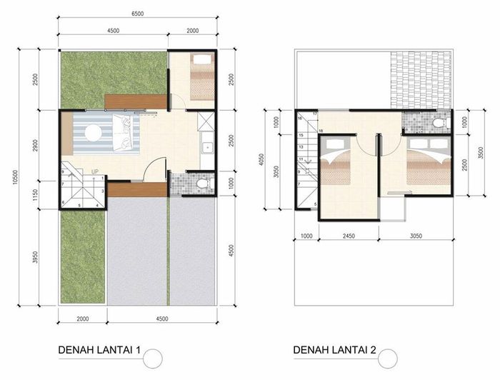 foto denah rumah tipe 54 (741) Lt 77 perumahan Greenland Forest Hill