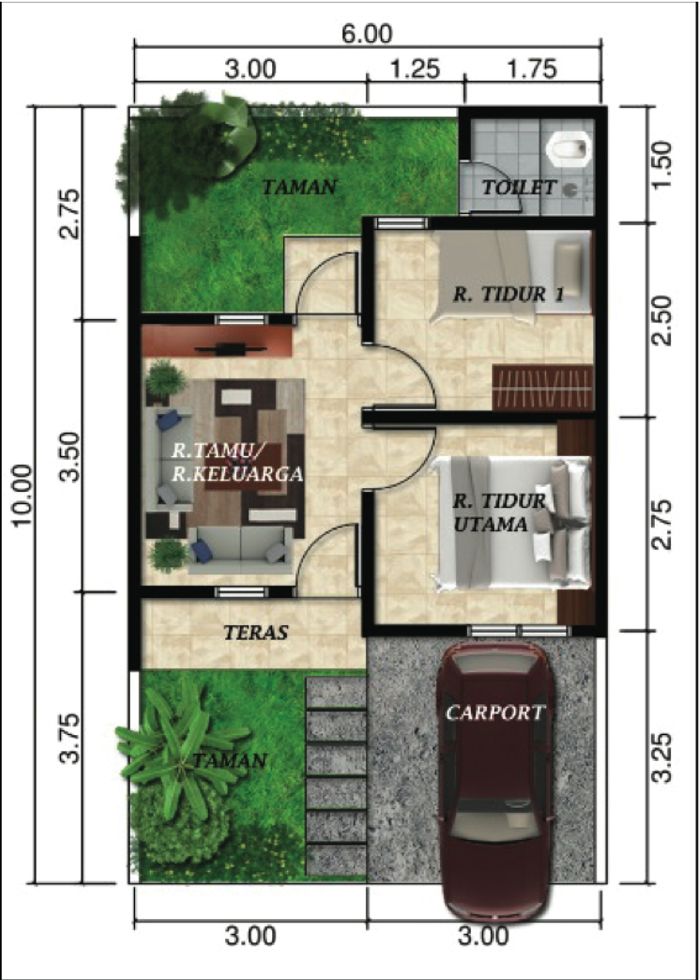 foto denah rumah tipe KOMERSIL perumahan GREEN EMERALD CISOKA