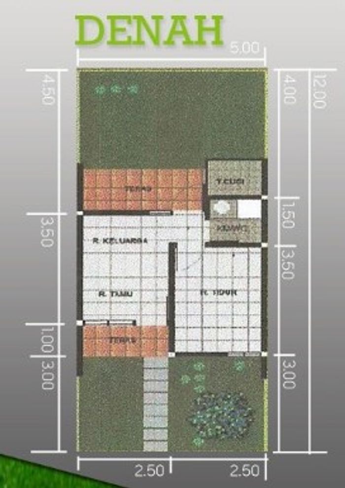 foto denah rumah tipe AGATE 22/60 perumahan GRIYA MAHAKARYA RESIDENCE