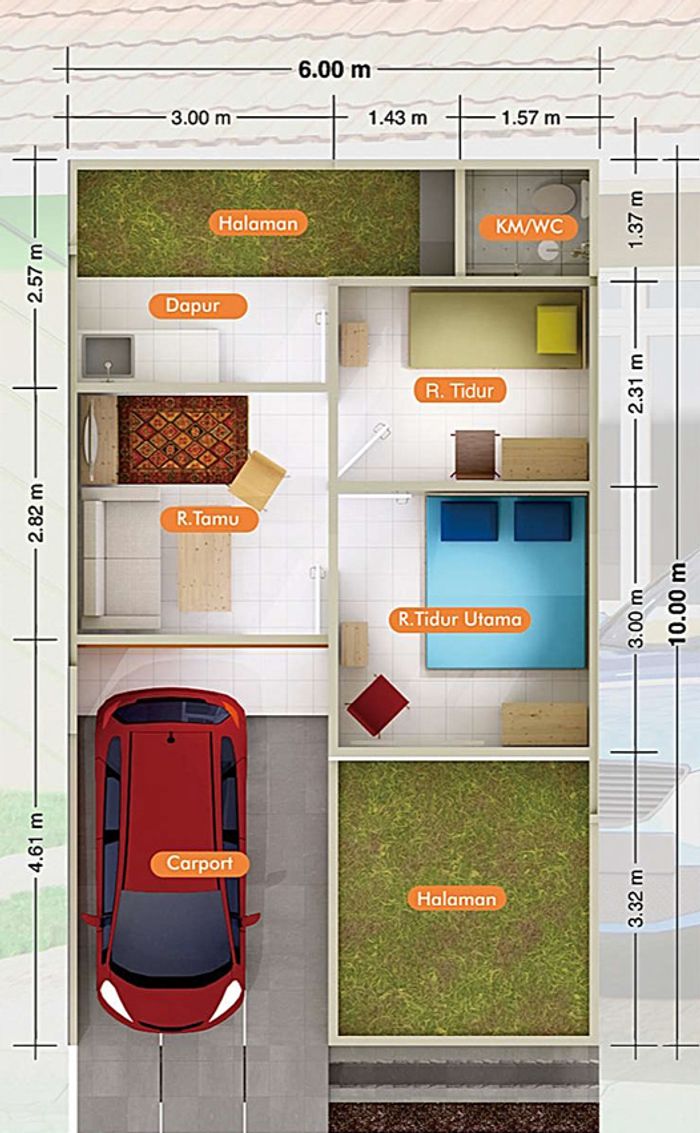 foto denah rumah tipe VANADI perumahan LOGAM BANGUN SETIA-2 TAHAP 4