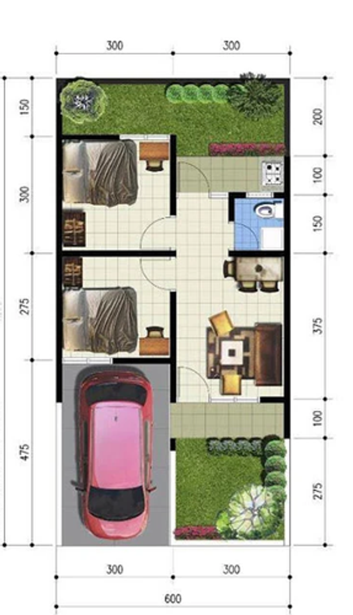 foto denah rumah tipe 36 perumahan BUKIT BINTANG