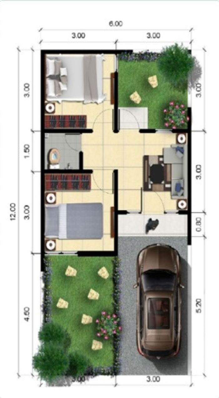 foto denah rumah tipe 34/40 perumahan TAMAN PONDOK LEGI / PT. KARYA MAKMUR