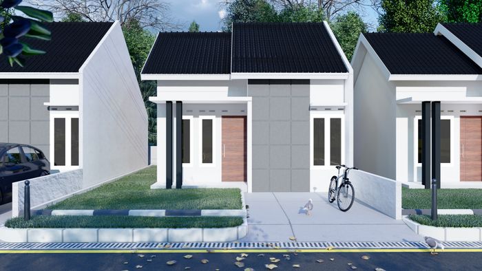 foto tampak rumah tipe 36/109 perumahan SAWARNA RESIDENCE
