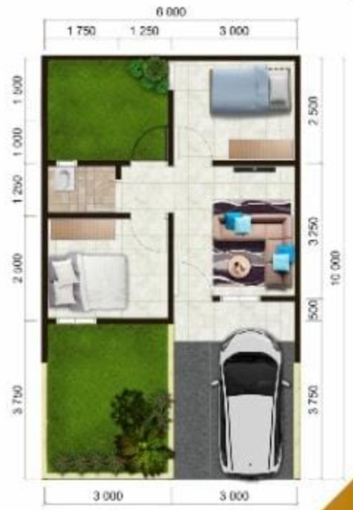 foto denah rumah tipe 30/60 perumahan SAFA RESIDENCE