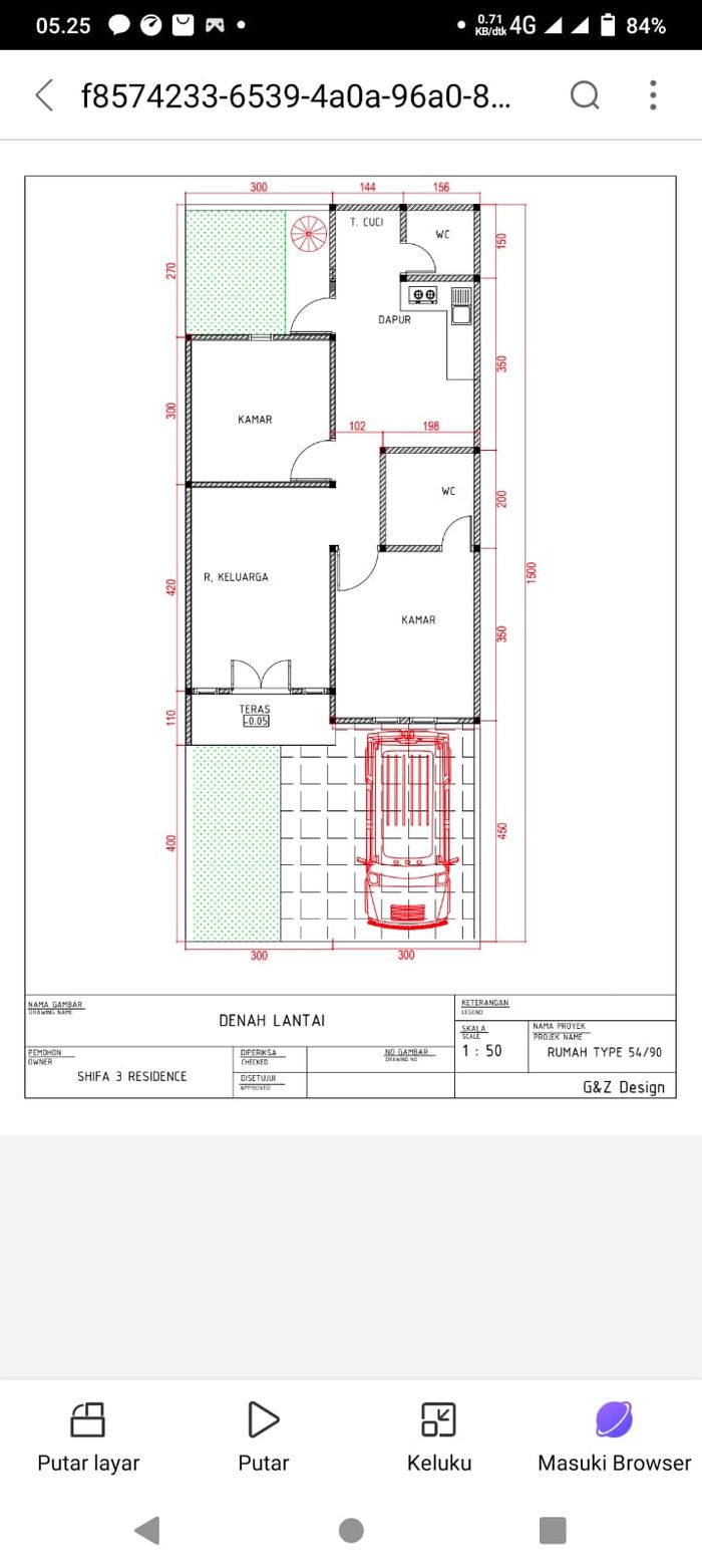 foto denah rumah tipe 42/72 perumahan SHIFA RESIDENCE 3