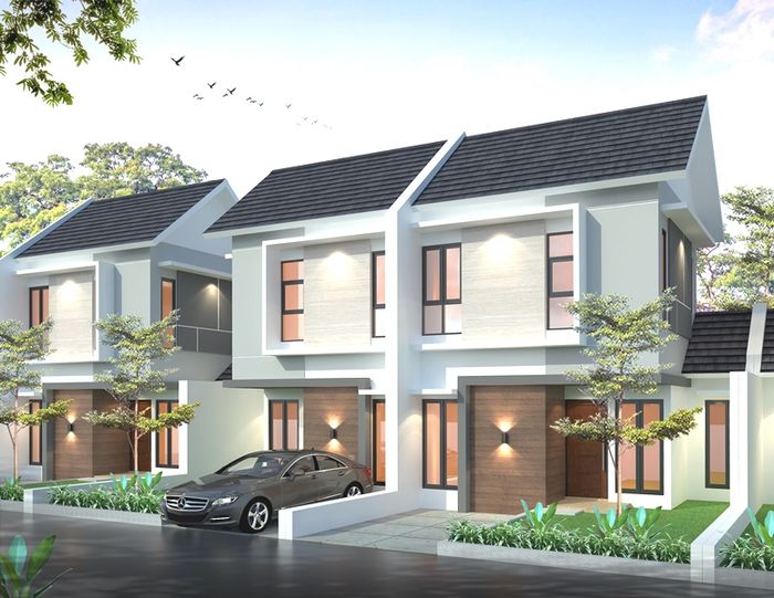 foto tampak rumah tipe FRANCO perumahan Green Pilar Asri