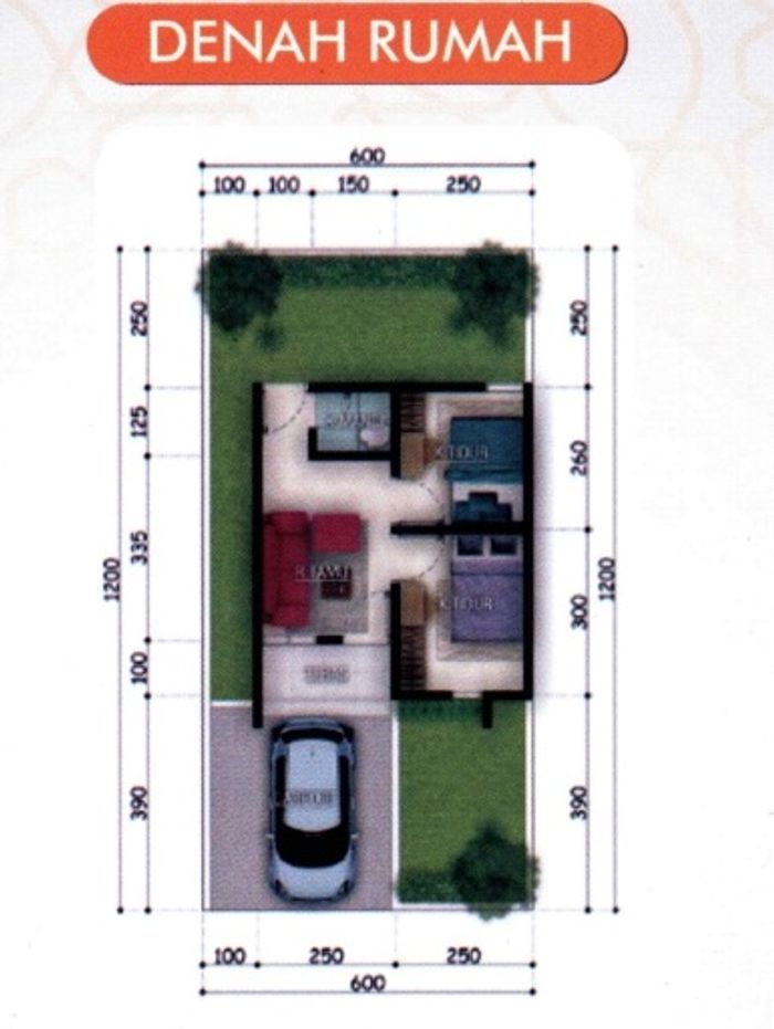 foto denah rumah tipe 28/72 perumahan MUARA ANDARU
