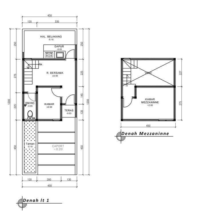 foto denah rumah tipe 36 Mezzanine (443) perumahan G-Land Ciwastra Park