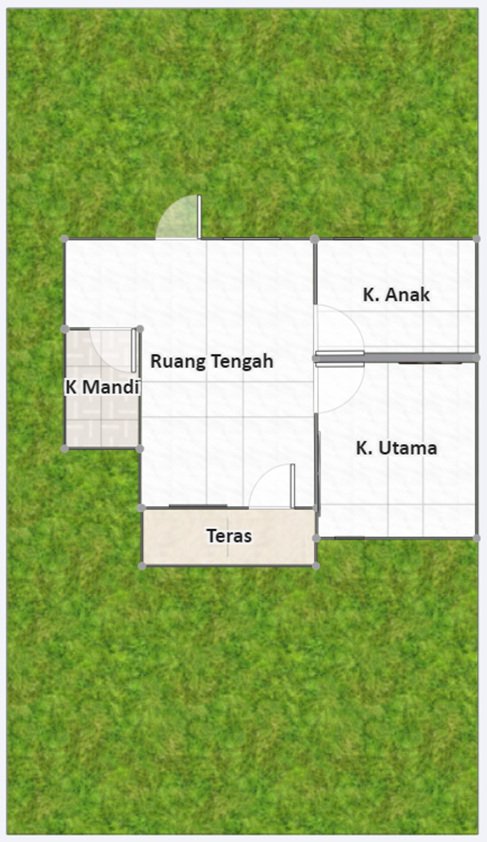foto denah rumah tipe Eropa 36 perumahan KAV SATU RESIDENCE BLOK KN
