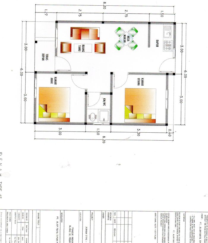 foto denah rumah tipe 45 perumahan Pondok indah 4