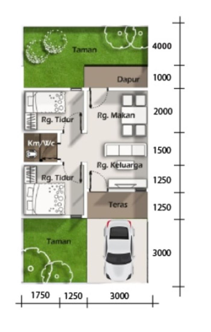foto denah rumah tipe 36/84 perumahan Fantasy Residence