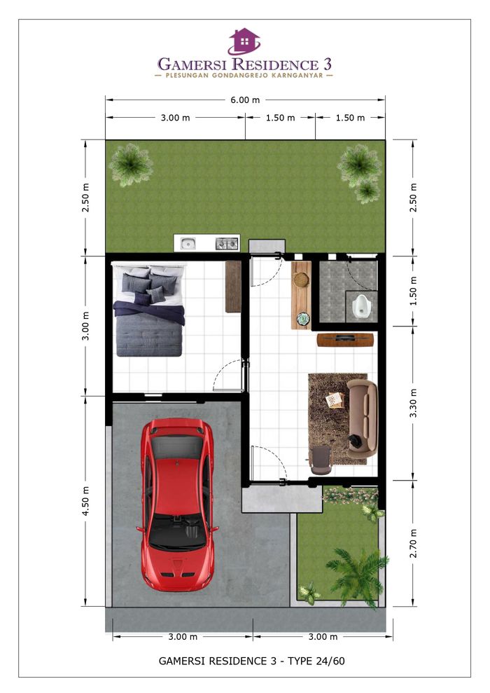 foto denah rumah tipe 24 perumahan GAMERSI RESIDENCE 3