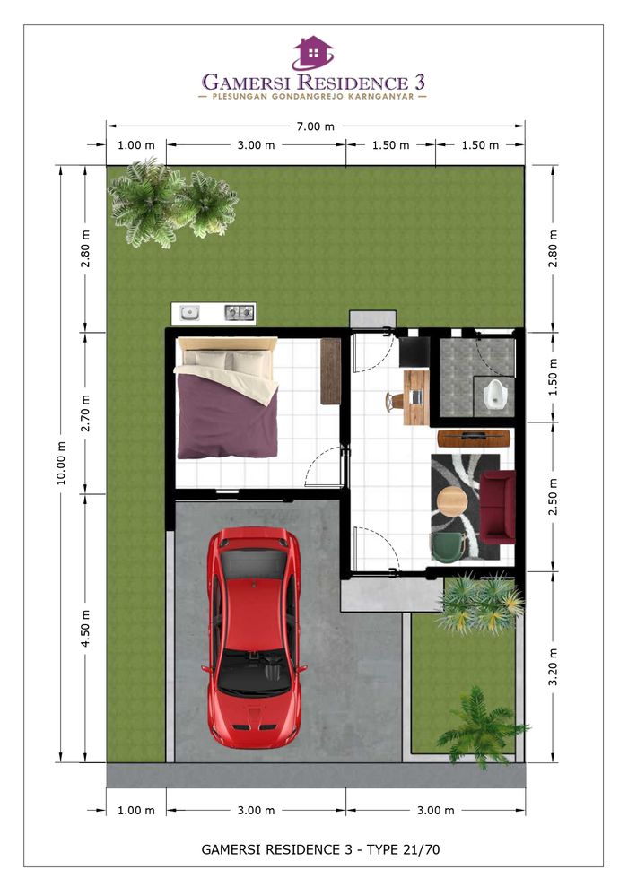 foto denah rumah tipe 21 perumahan GAMERSI RESIDENCE 3