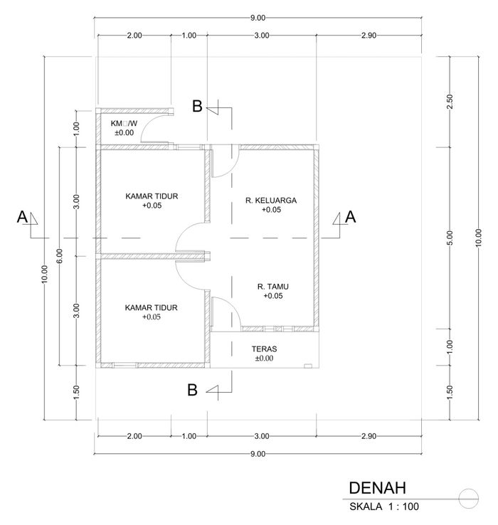 foto denah rumah tipe 36/90 perumahan PERUMAHAN PAUH GARDEN CITY
