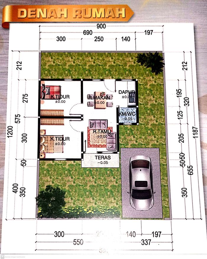 foto denah rumah tipe 36 perumahan GRIYA SAFIRA 1