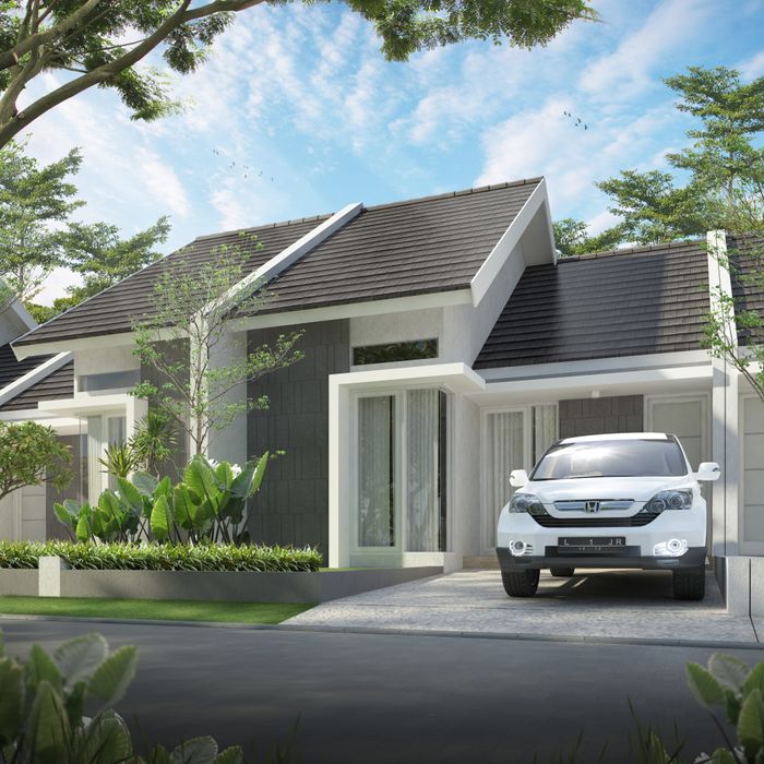 foto tampak rumah tipe ZAMRUD perumahan PAKAL MADYA INDAH